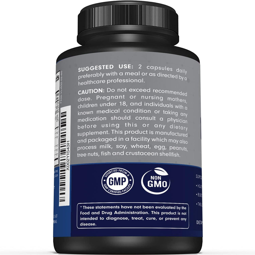 Premiu Nerv Suppor Supplemen wit Alph Lipoi Aci (ALA 60 mg Acetyl-L-Carnitin (ALC Benfotiamin Nerv Suppor Formul fo Health Circulation Feet Hand Toe 6 Capsules