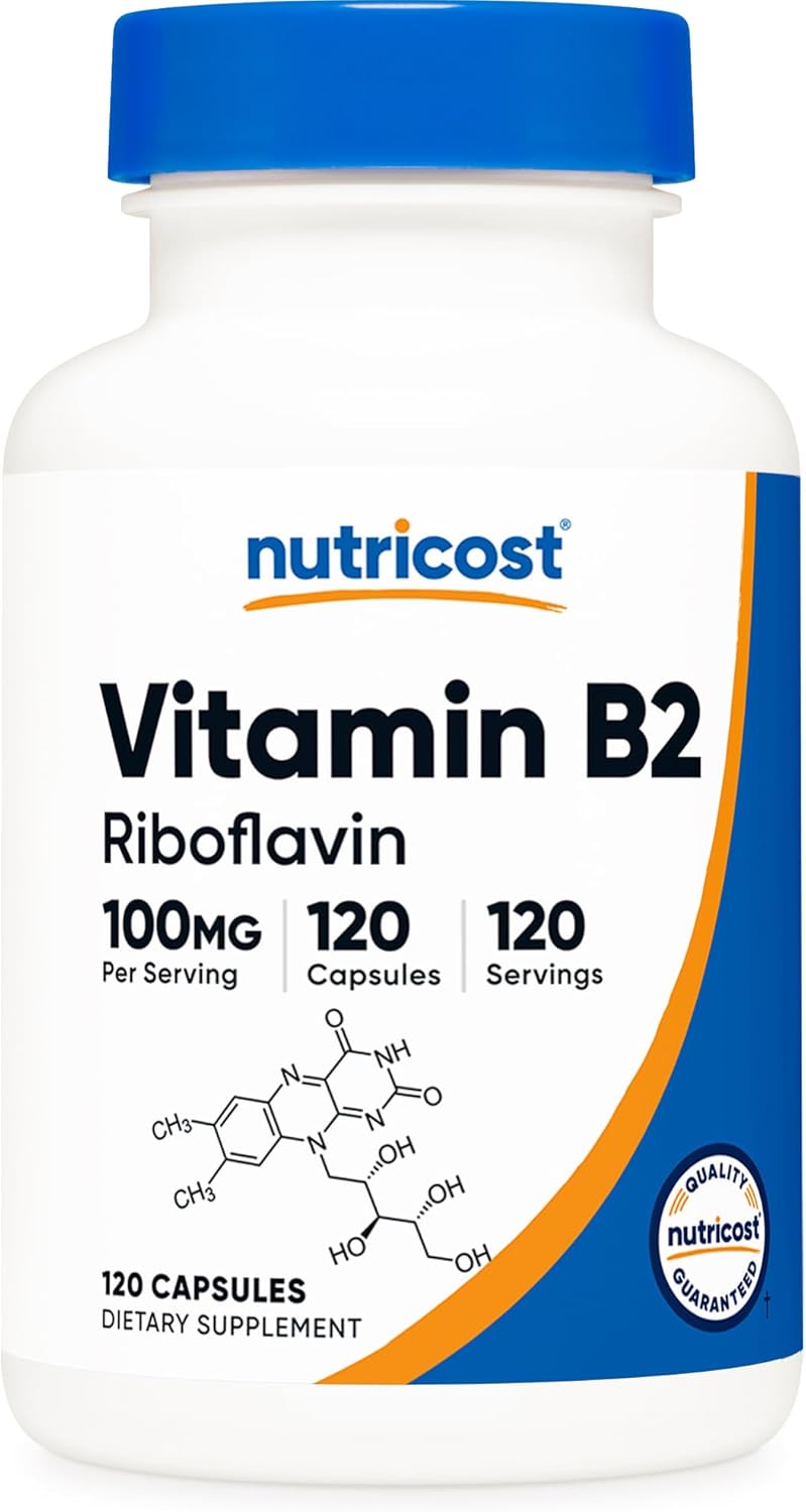 Nutricos Vitami B (Riboflavin 100mg 12 Capsule Glute Fre an Non-GMO