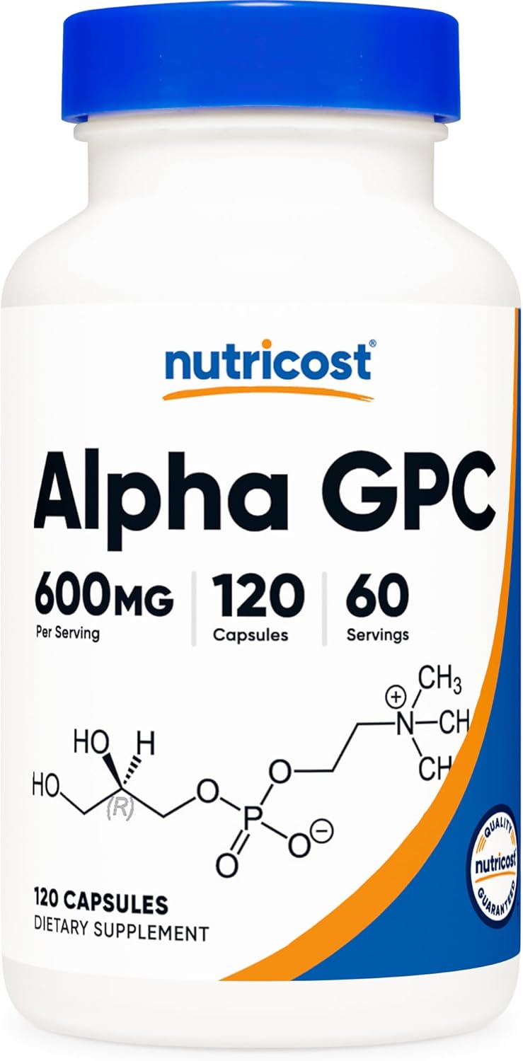 Nutricost Alpha GPC 600mg, 60 Vegetarian Capsules - Non-GMO and Gluten Free, 300mg Per Capsule