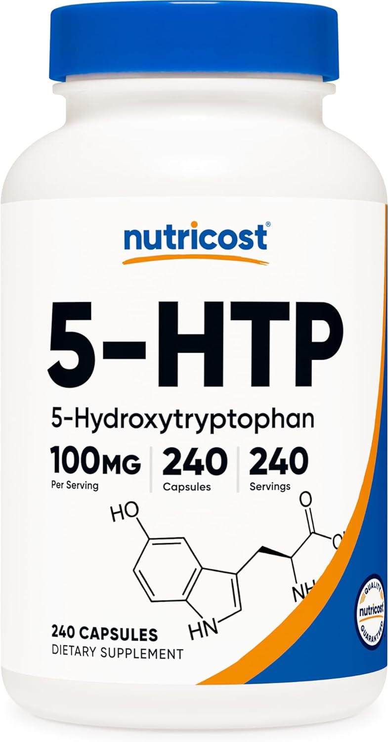 Nutricost 5-HTP 100mg, 240 Vegetarian Capsules (5-Hydroxytryptophan) - Non-GMO Gluten Free