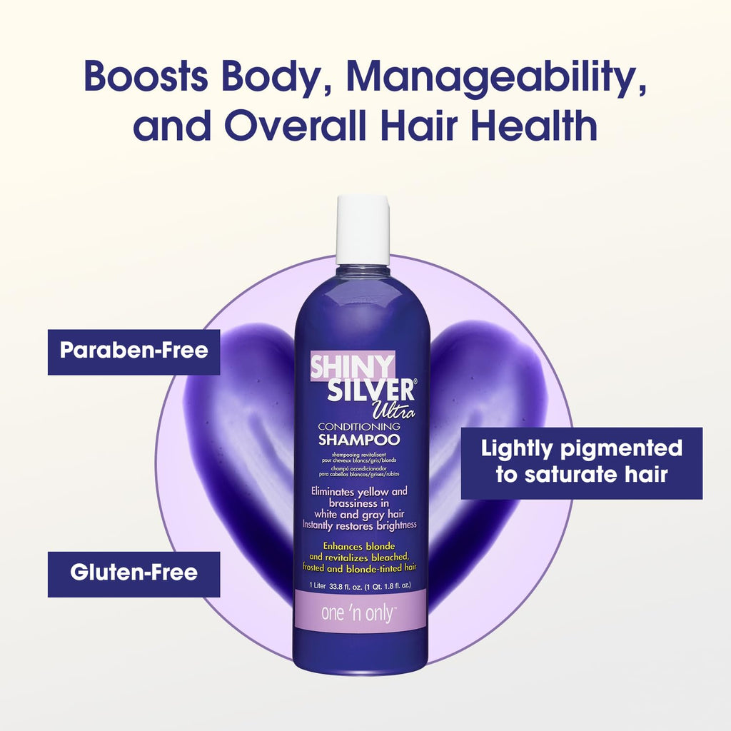 On ' Onl Shin Silve Purpl Shampo Arga Oi Tonin Hai Shampo fo Blonde Gray Whit Highlighte Hai Moisturizes Brighten Reduce Brassines ( Liter)