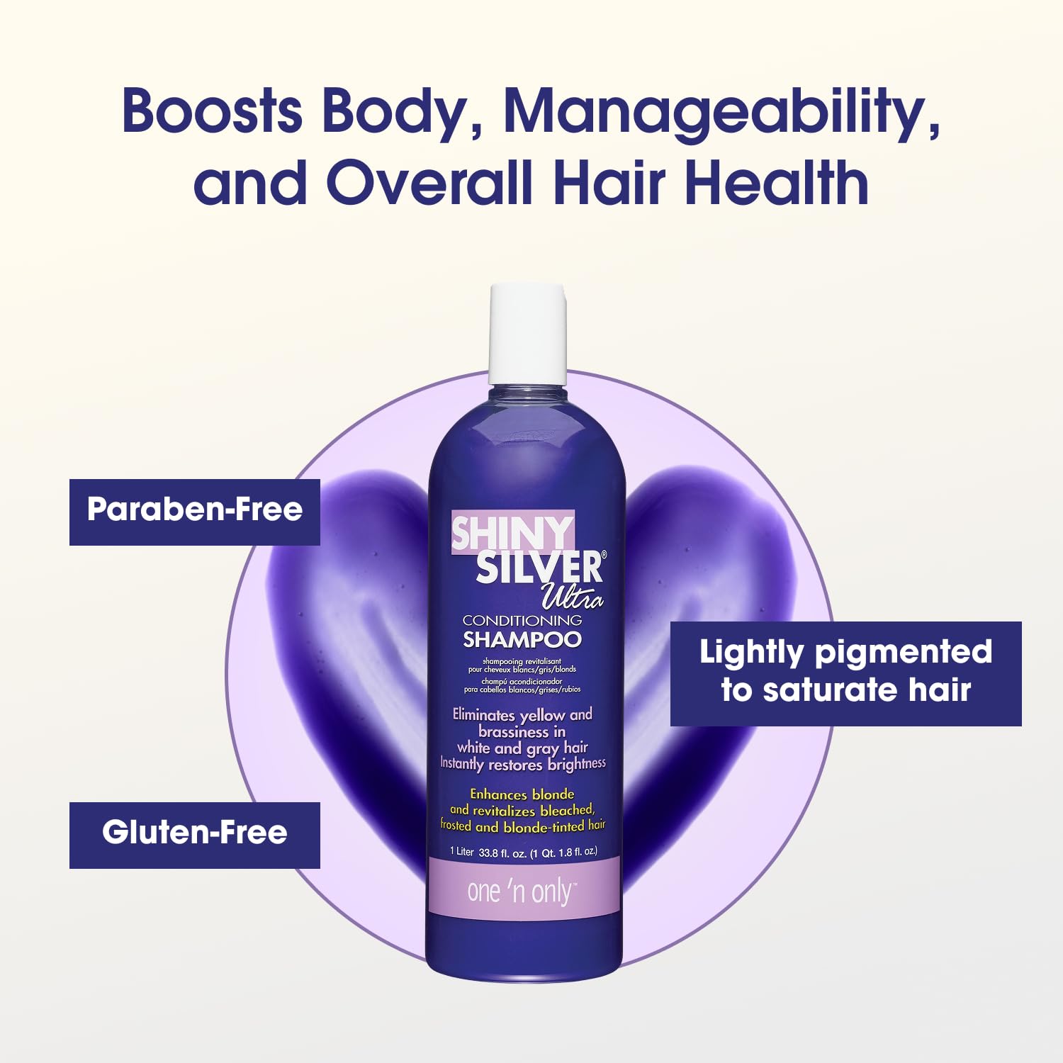 On ' Onl Shin Silve Purpl Shampo Arga Oi Tonin Hai Shampo fo Blonde Gray Whit Highlighte Hai Moisturizes Brighten Reduce Brassines ( Liter)