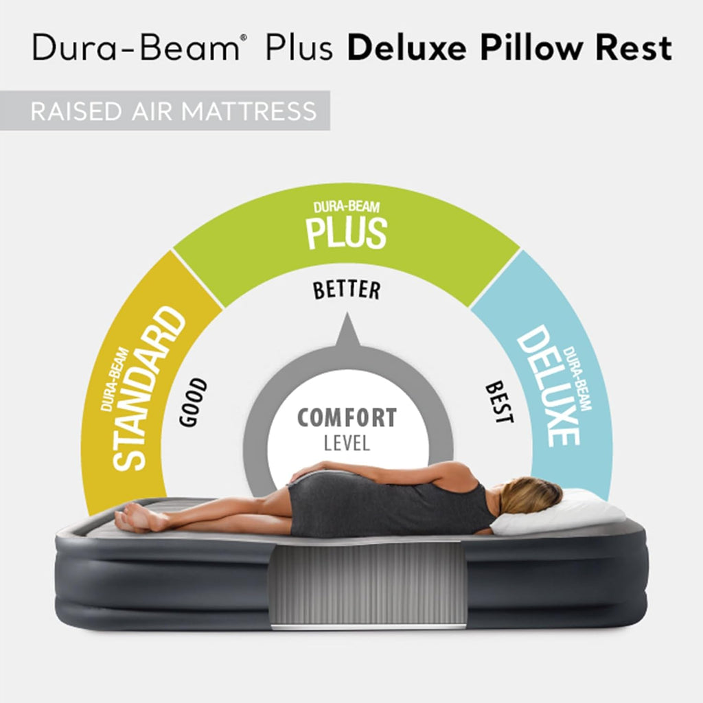 Intex King Air Mattress, Dura-Beam Plus 16.5inch Inflatable Bed with Built-in Pump
