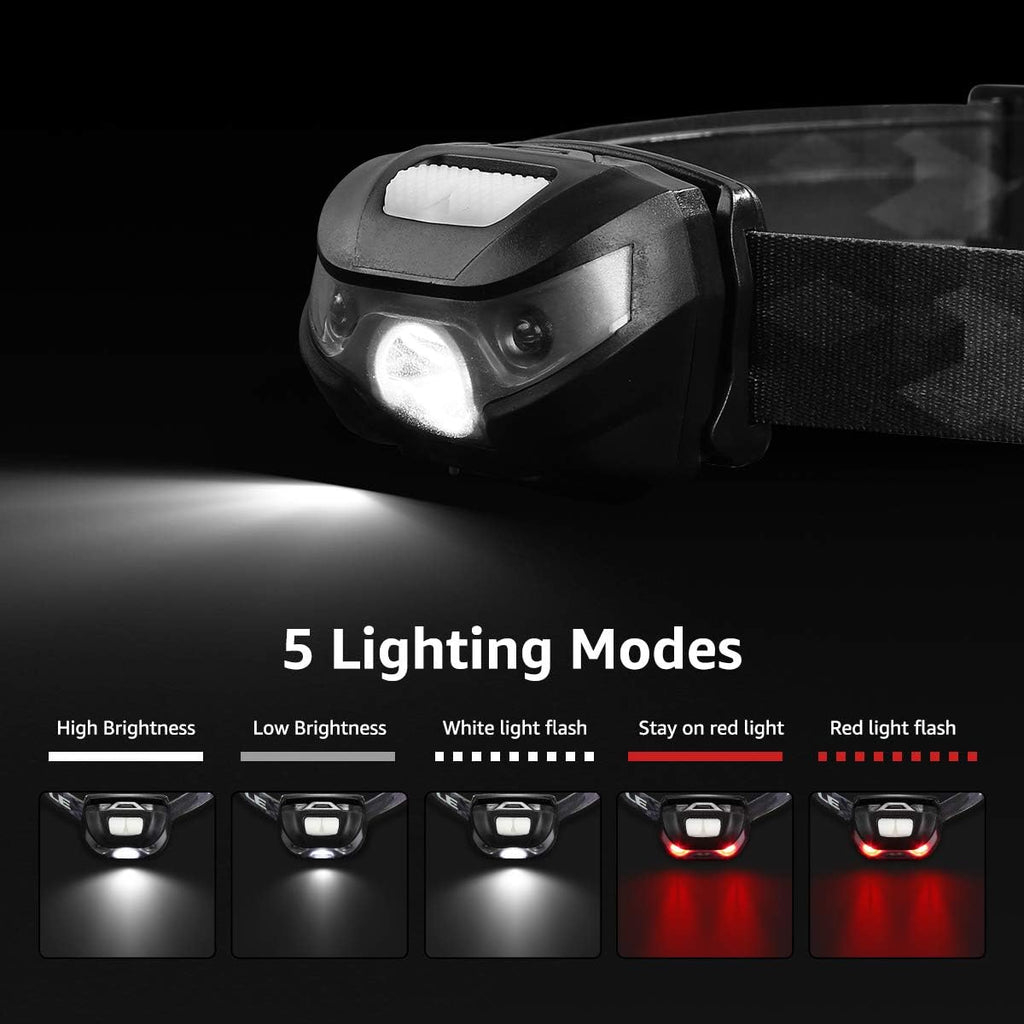 Lepr LE Headlam Rechargeabl Supe Brigh Hea Lam wit Mode fo Campin Hikin Gea Essentials IPX Waterproo Headligh Flashligh wit Re Light US Cabl Included