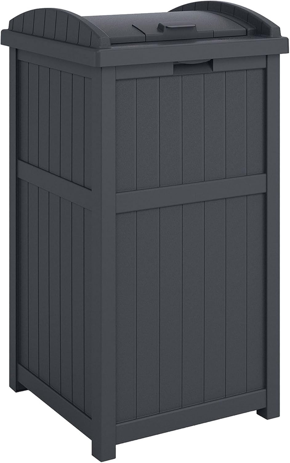 4 Pack Outdoor Waste Bin Trash Hideaway Container with Latching Lid, 33 Gallon Capacity