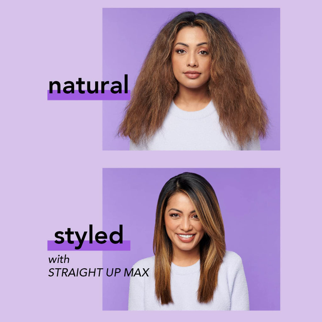 InStyle Straigh U Ma Cerami Straightenin Brus Detanglin Hai Brus Straightene wit Powerfu Cerami Heate Plate fo Smooth Frizz-Fre Hai Fo Thick Curl Wav Hai Types