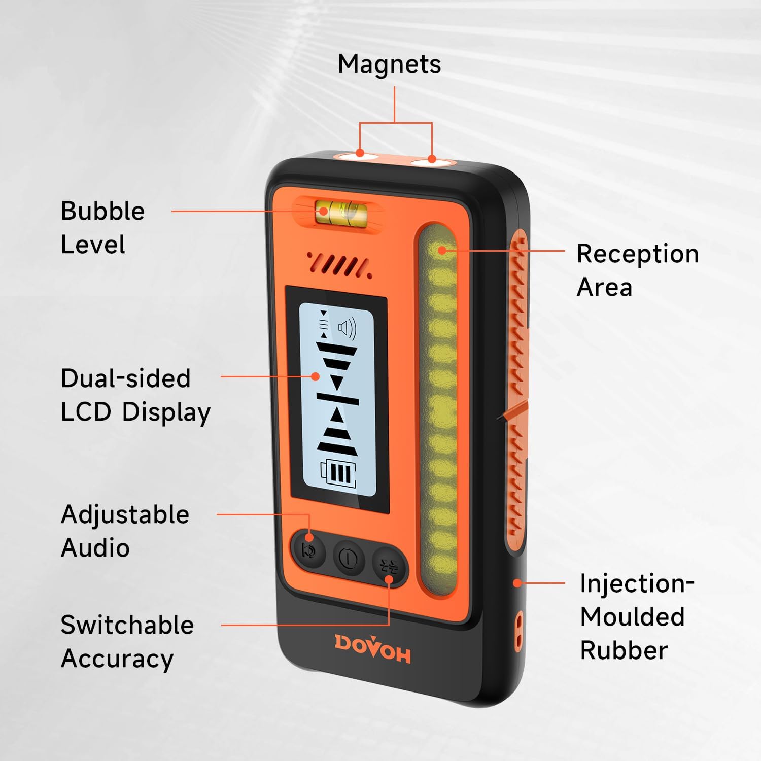 Hig Accurac Lase Leve Receive Dua LC Displa Lase Leve Detecto 197f i Sunligh Outdoors Lou Speaker IP5 Shock-resistant DR1