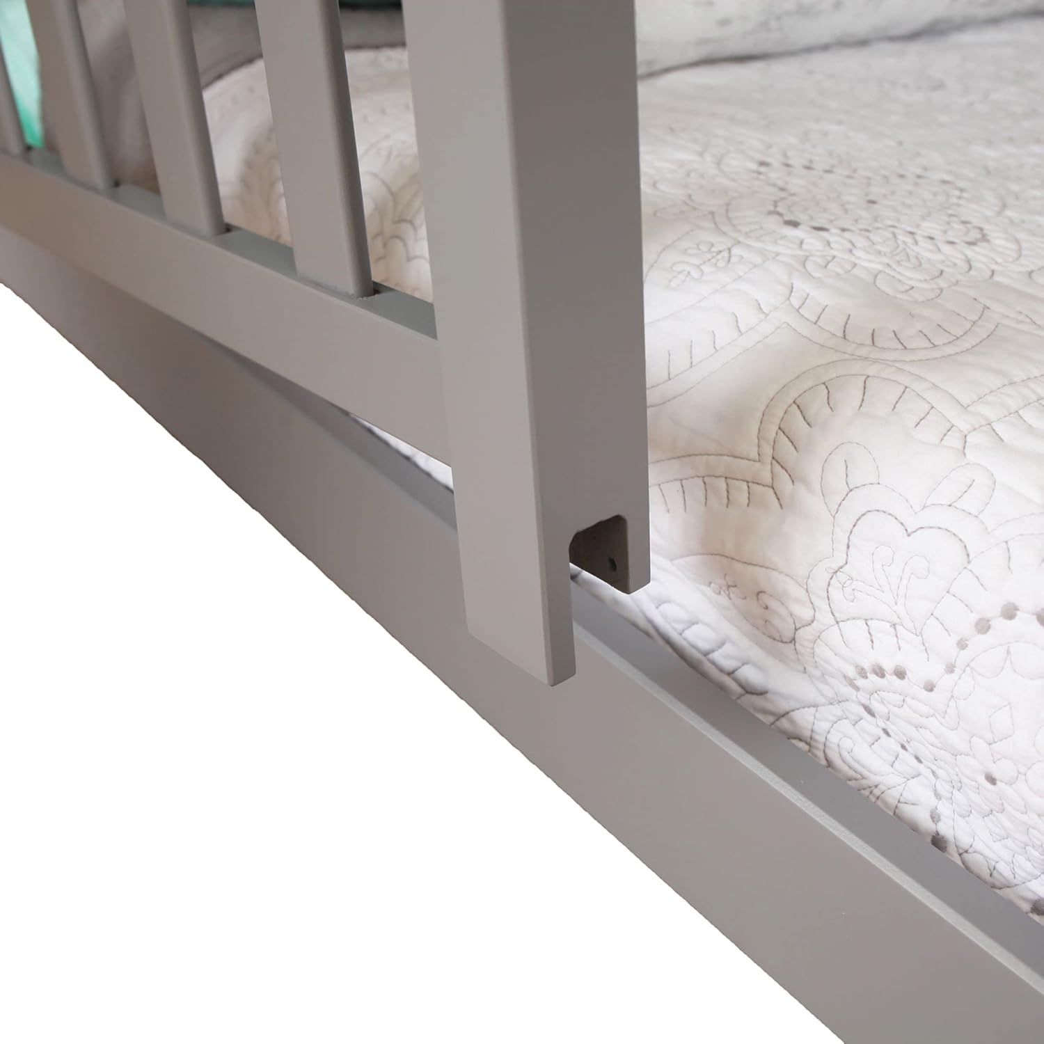 Max & Lily Twin House Bed with Three Guard Rails Platform, Grey