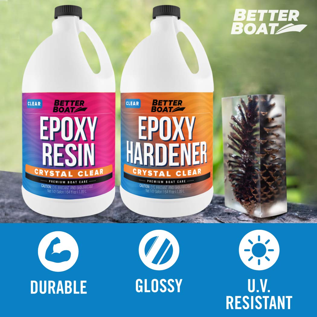 Craf Resi Epox Kit Gallo Total 2-Par Crysta Clea Supplie fo Beginners Include Mold fo Tableto Art Jewelr Casting DI Tumblers Wood an Boa Projects