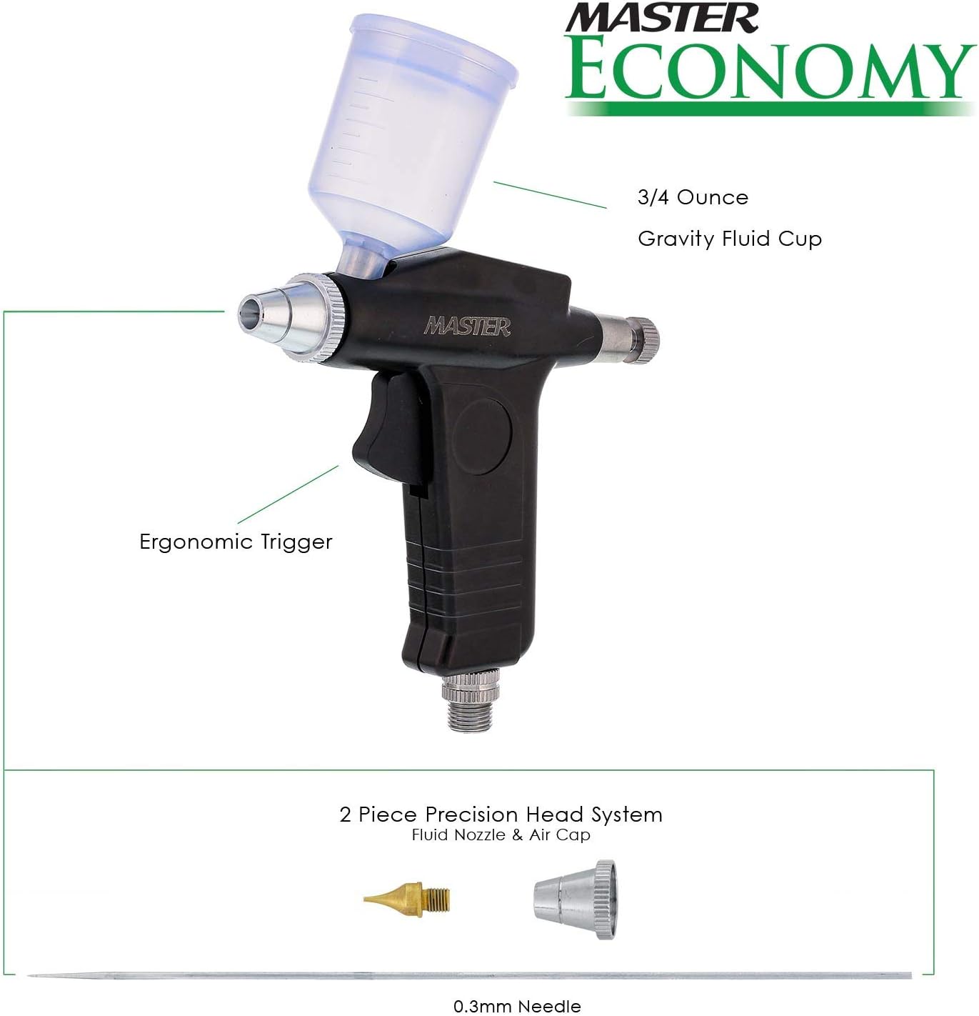 Maste Airbrus Mode G7 Universa Precisio Trigge Styl Gravit Fee wit 3/ Ounc Gravit Flui Cu an 0.3m Nozzle