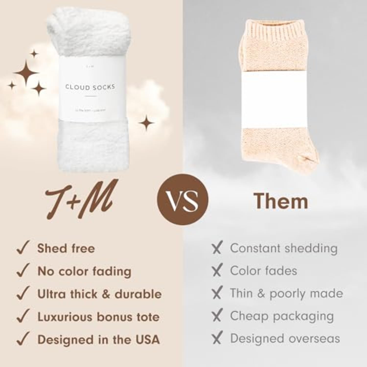 Unboxme Gifts Warm Cozy Ultra-Luxe Cloud Sock for Women Men - Super Soft Luxurious Fabric Sleep Socks