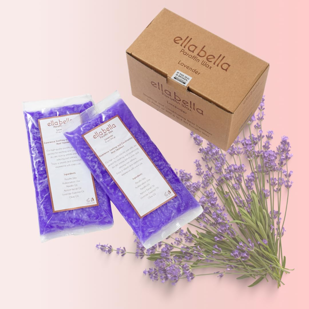 ELLA BELLA Paraffin Wax Refill Lavender • Therapeutic Hand Foot Wax for Paraffin Bath • Deep Moisturizing Soothing Relief • Compatible with our Wax Machine