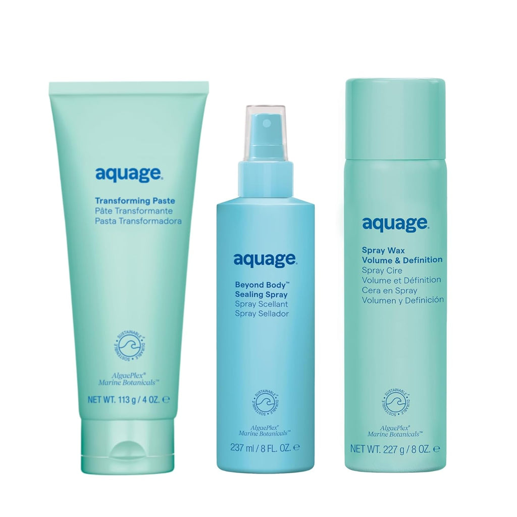 Aquag Volum Textur Limite Editio Stylin Kit Transformin Paste Beyon Bod Sealin Spray an Volum Definitio Spra Wax 2 fl oz.