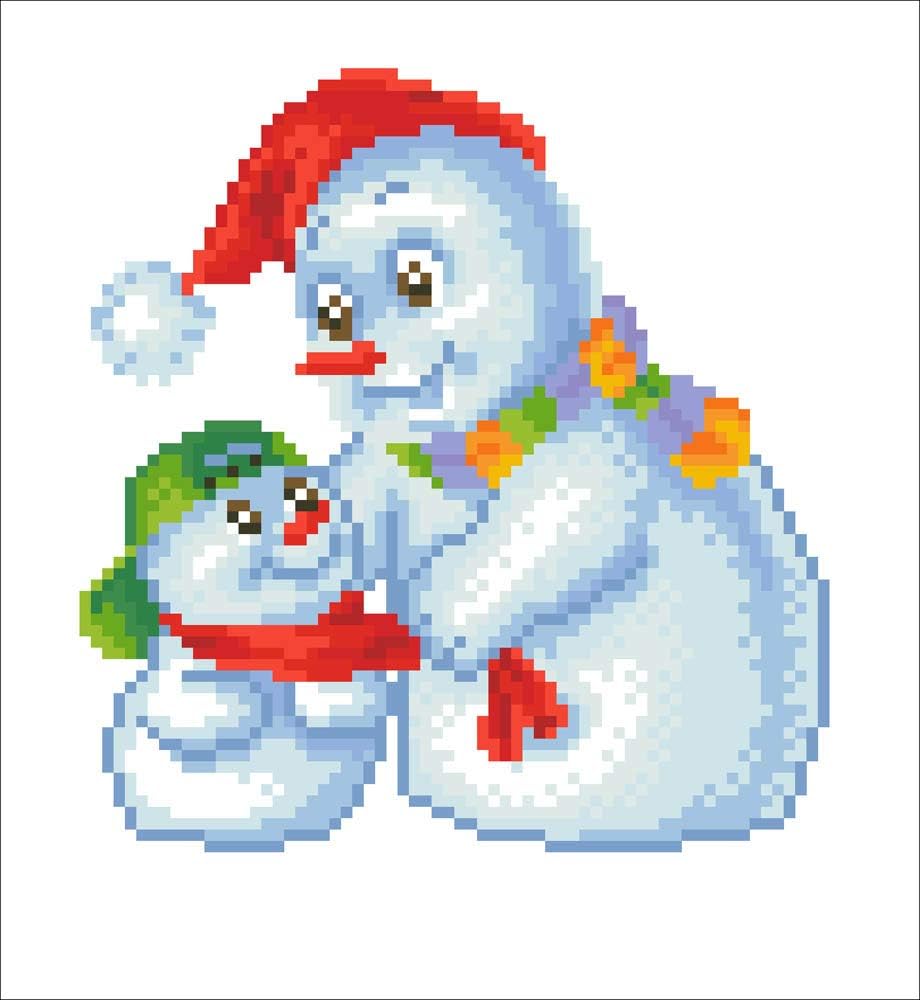 DIAMON DOT Sno Famil Snowma Diamon Paintin Kit fo Adult Diamon Ar Kit Relaxin Creativ Craf Ki wit Dot Gem 9.5inchx9.9inch
