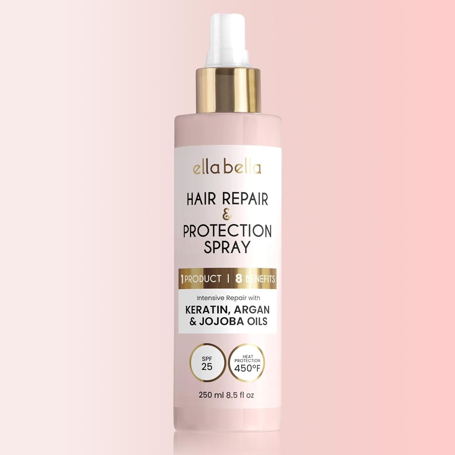 ELL BELLA All-in- Hea Protectan Spra fo Hai Repair Protect an Nouris wit U Shiel Cruelty-Fre Formul wit Arga Oil Jojoba an Kerati Professiona Hai Hea Protectio Spray