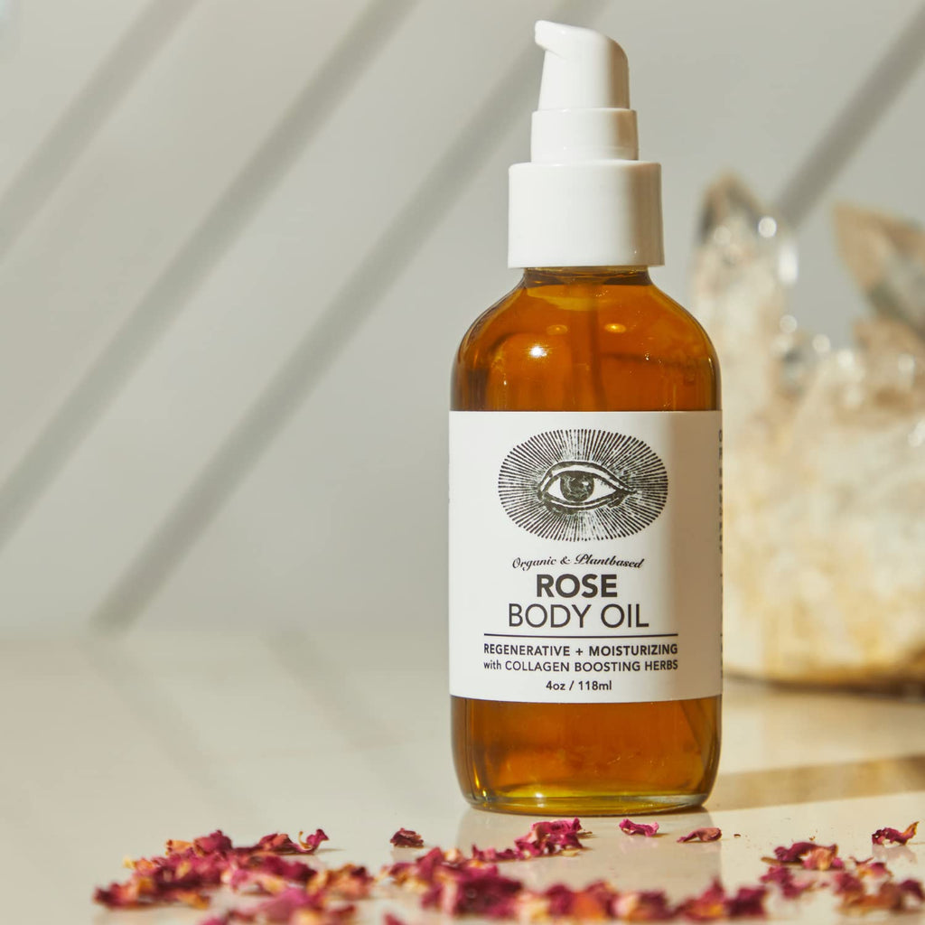 Anim Mund Apothecar Ros Bod Oi Botanicall Dens Adaptogeni Collage Formul Mad wit Organi Moring Jojob Oi fo Ski Rejuvenatio Ros Scente Hydratin (4o 118ml)