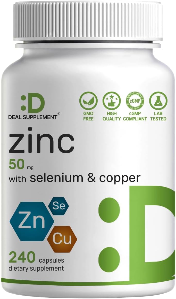Dea Supplemen Zin 50m wit Seleniu Copper 24 Capsules Mont Supply i Minera Formula Zin Picolinat Comple Supplement Support Health Immun Syste fo Adult an Kids