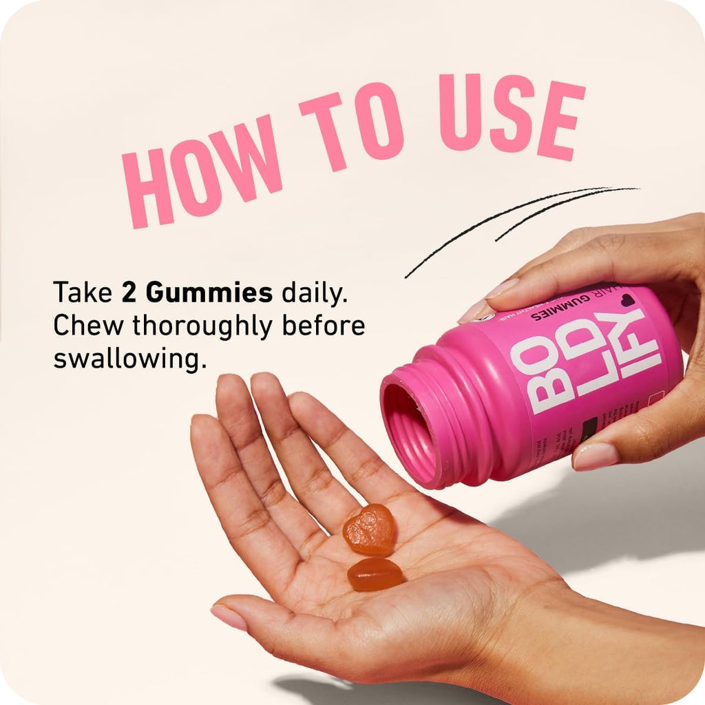 Boldif Hai Growt Gummie Sugar-Fre Bioti Gummie Fast-Actin Vega Vitamin fo Skin Nails an Hai 5000mc Biotin/Serving 30-Da Suppl Natura Strawberr Flavor