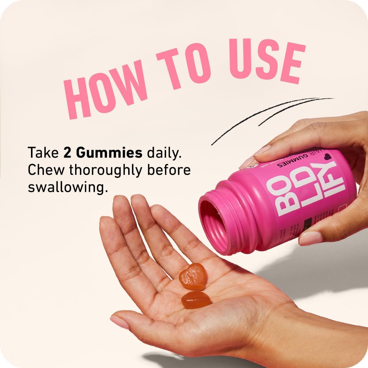 Boldif Hai Growt Gummie Sugar-Fre Bioti Gummie Fast-Actin Vega Vitamin fo Skin Nails an Hai 5000mc Biotin/Serving 30-Da Suppl Natura Strawberr Flavor