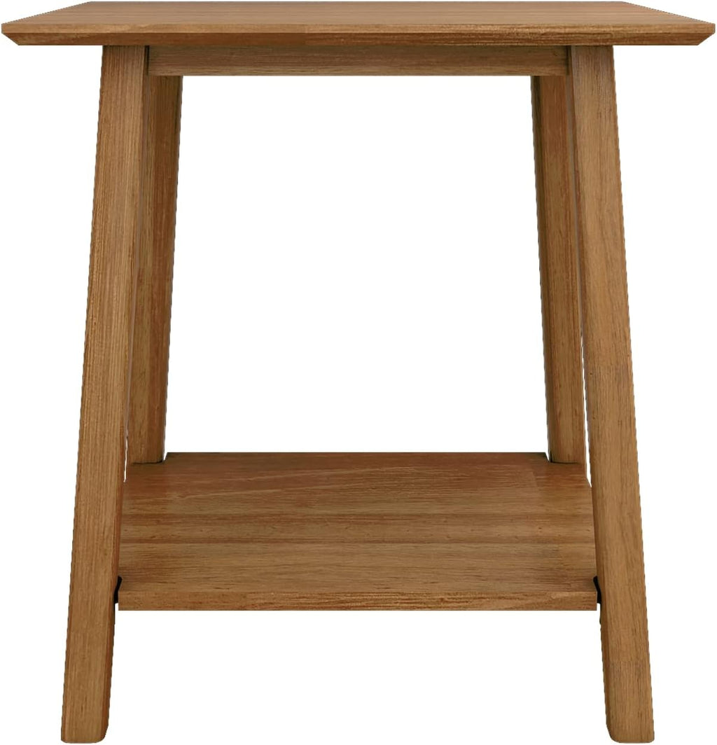 Max & Lily Nightstand, Mid-Century Modern Solid Wood Nightstand, Side Table Storage for Bedroom, Kids Bedside Table, Pecan