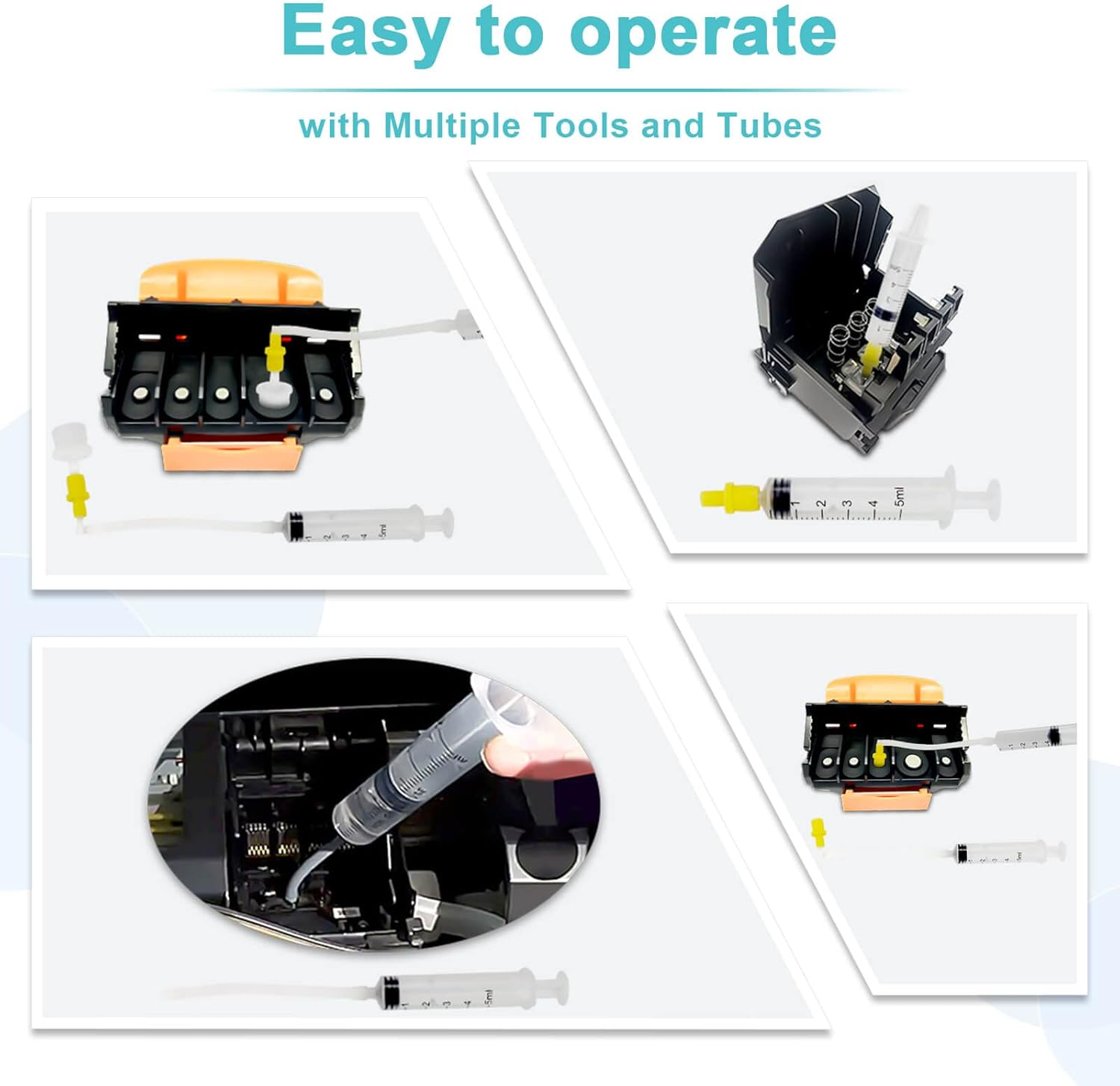 Printhead Cleaning Kit for Epson, 250mL Printer Cleaning Kit for Inkjet Printer, Print Head Cleaning Kit for HP, Print Head Cleaner for Canon Inkjet, Printer Head Cleaning Kit 250mL for Brother Inkjet