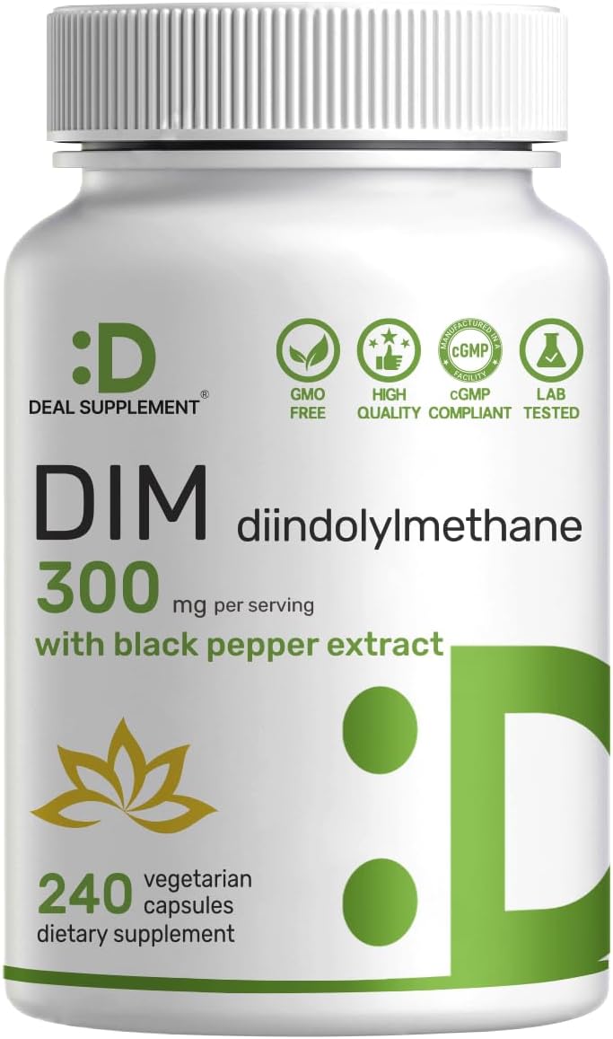 DI Supplemen 300mg 24 Caps Month Suppl Estroge Balanc fo Me Wome Diindolylmethan Plu Blac Peppe Extrac fo Enhance Absorptio Hormona Ski Healt Support