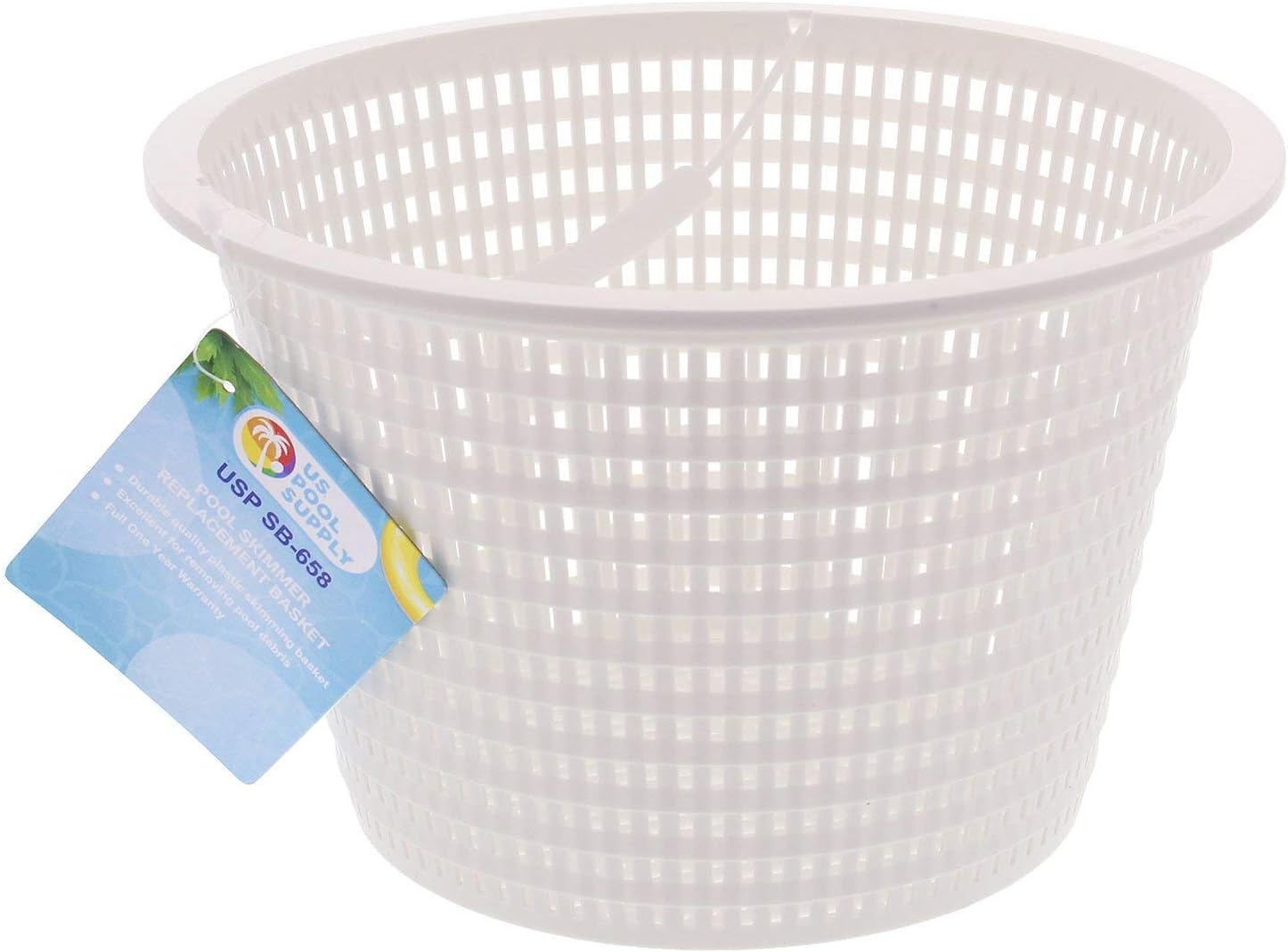 U.S. Pool Supply Swimming Pool Plastic Skimmer Replacement Basket (Set of 2) - Skimmer Basket for Inground Pool, Skim Filter Remove Leaves and Debris - 8inch Top, 5.5inch Bottom, 5inch Deep - Not Weighted