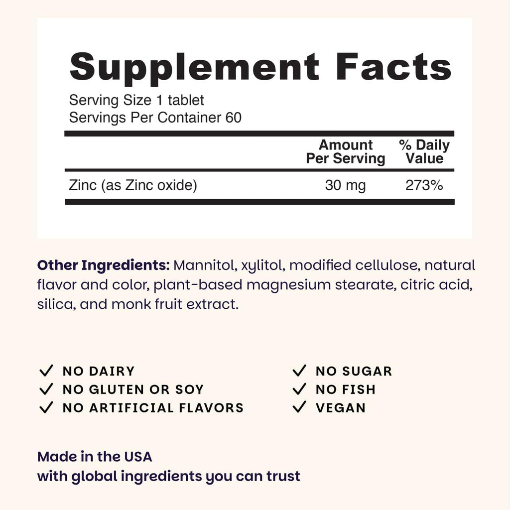 EZ Melts Zinc - Supplement for Immune, Digestive Skin Health Support - Non-GMO, Vegan Gluten-Free - Blueberry Blast - 60 Dissolvable Tablets (60 Servings)