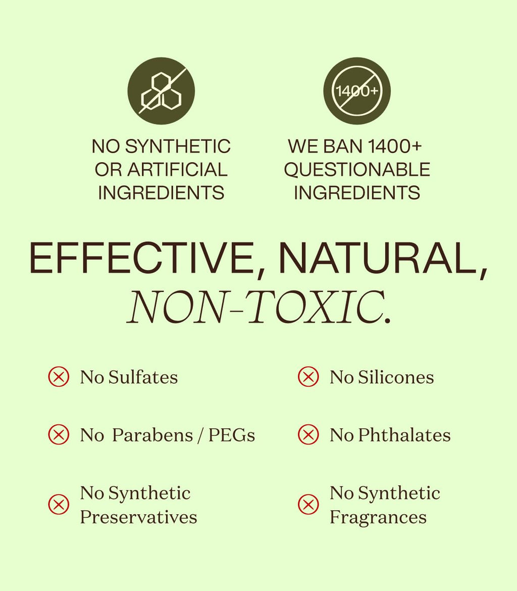 Ingreendients Natural Shampoo With Organic Ingredients - Sulfate Free, Color Safe, Non Toxic With Tea Tree Oil Apple Cider Vinegar, Vegan, Gluten Free, pH Balanced