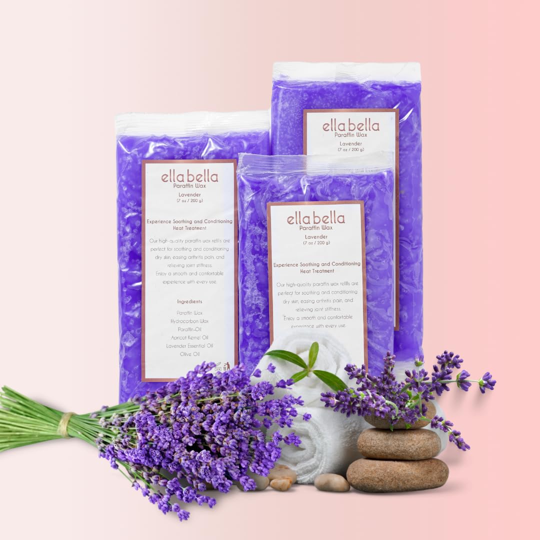 ELLA BELLA Paraffin Wax Refill Lavender ? Therapeutic Hand Foot Wax for Paraffin Bath ? Deep Moisturizing Soothing Relief ? Compatible with our Wax Machine