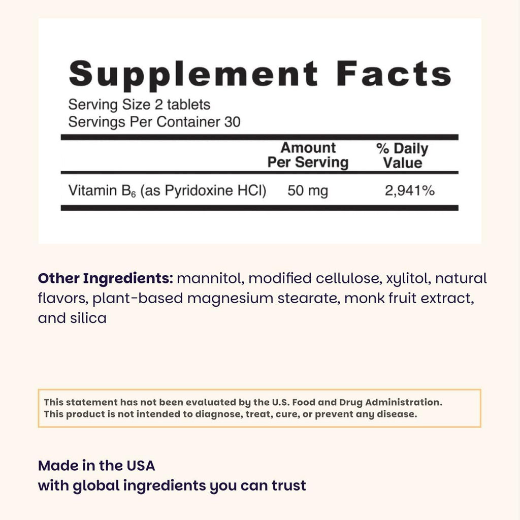 EZ Melts Vitamin B6 - Brain & Heart Health Supplement - Energy Metabolism Support - No Artificial Flavors - Non-GMO & Vegan - Orange Blast - 60 Dissolvable Tablets (30 Servings)