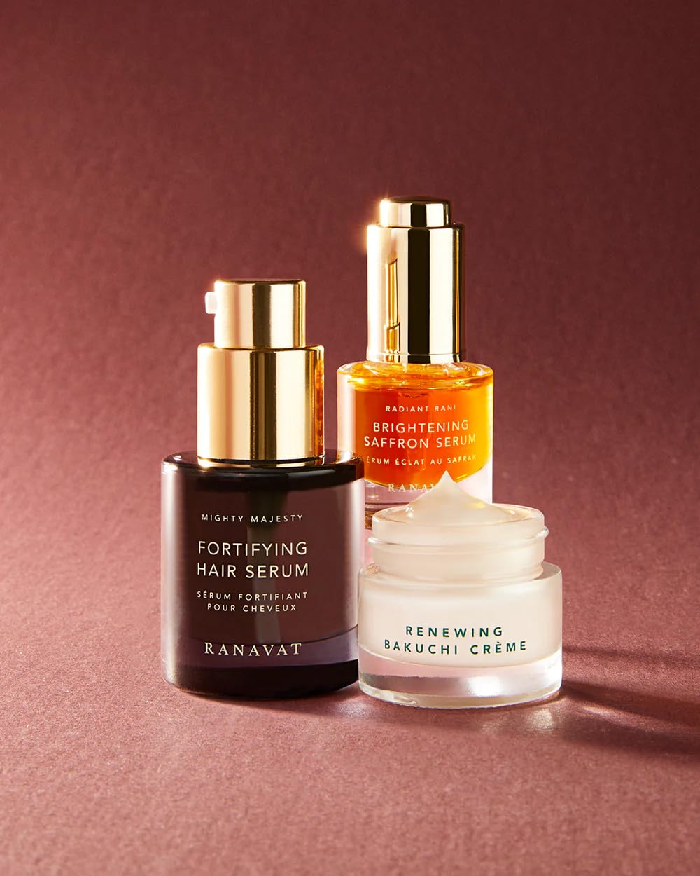 RANAVA Roya Tri Trave Siz Gif Se Se Include Brightenin Saffro Fac Serum Renewin Bakuch Fac Crea Fortifyin Hai Seru Clinicall Teste Vega Skincar Haircar ( Count)