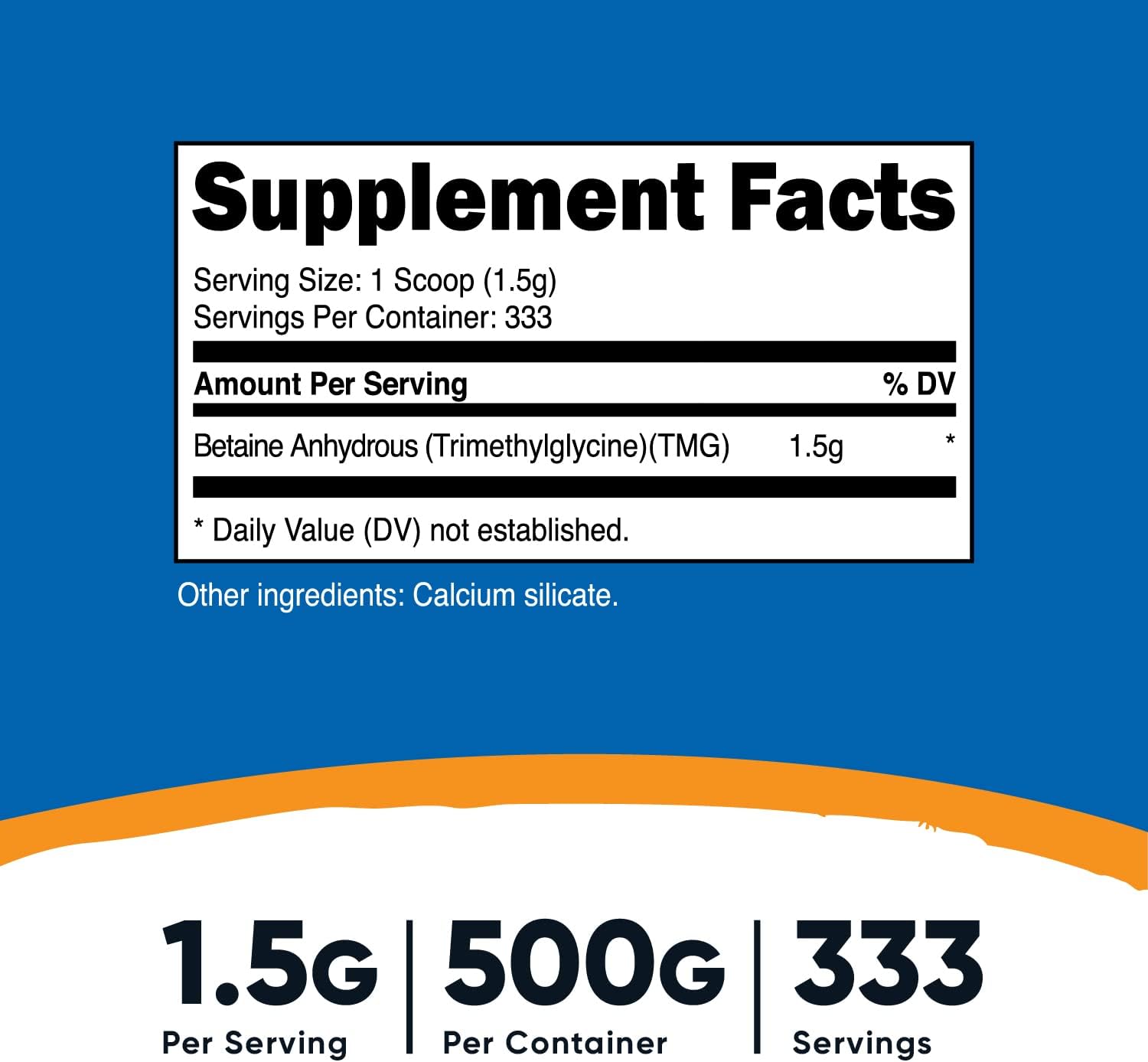 Nutricost Betaine Anhydrous Trimethylglycine (TMG) Powder 500G (3 Bottles)