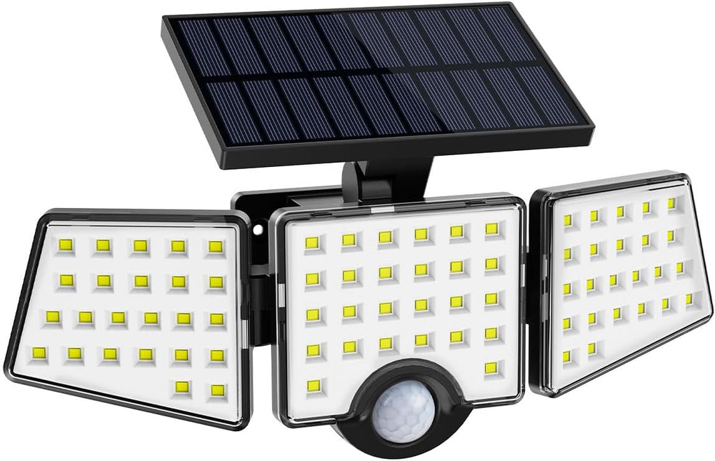 LE Solar Lights for Outside, Solar Lights Outdoor with Motion Sensor, WL4000 High Brightness, 3 Adjustable Heads 270¡ã Wide Lighting Angle, IP65 Waterproof, Wireless Wall Lamp for Yard Garage