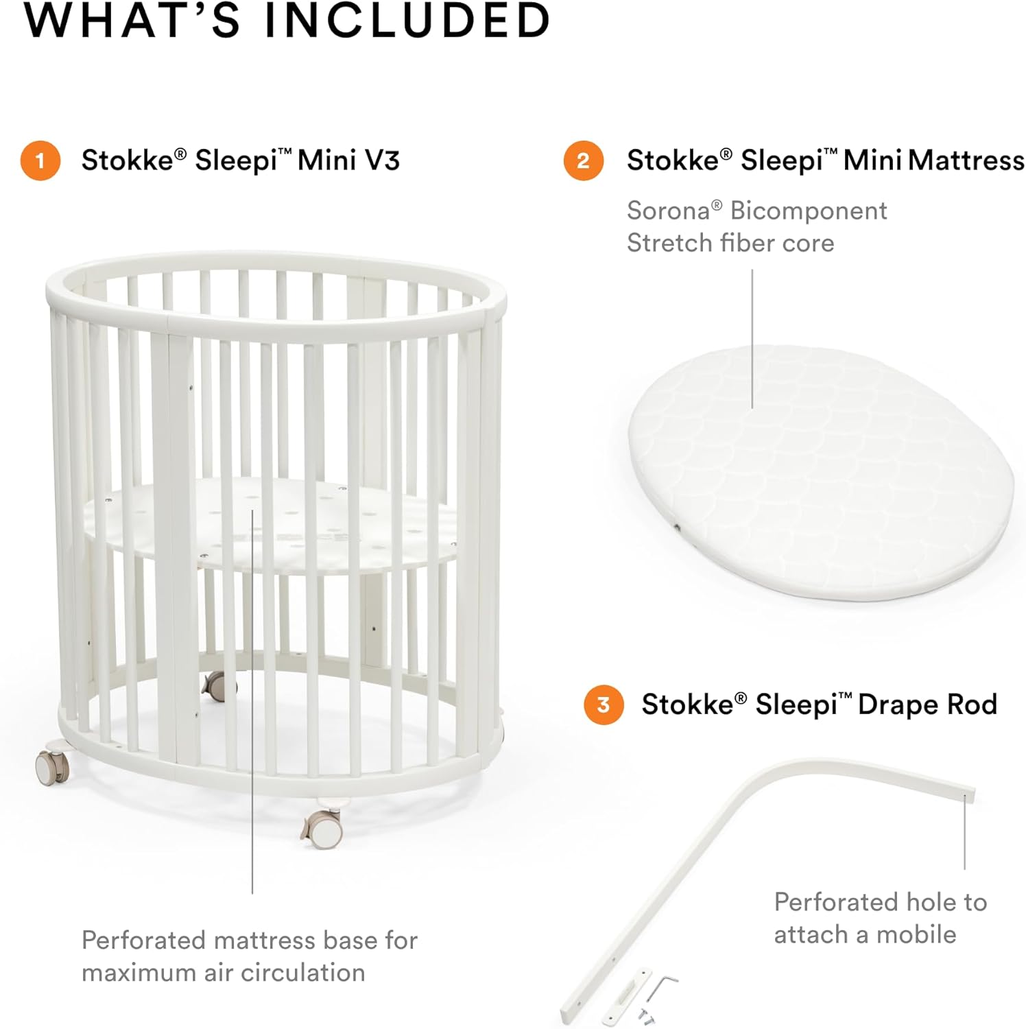 Stokk Sleep Min Bundl V3 Whit Include Sleep Min V3 Mattres Drap Ro Suitabl fo Age 0- Year Ol Adjustabl Stylish