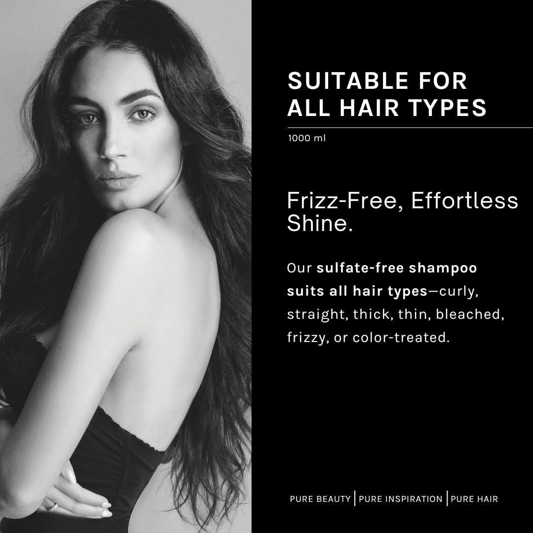 pH PURE HAIR Smooth Perfect Anti-Frizz Shampoo - Sulfate-Free Hydrating Hair Shampoo with Monoi Hair Oil Magnolia Extract - Safe for Color-Treated Hair - 33.8 oz