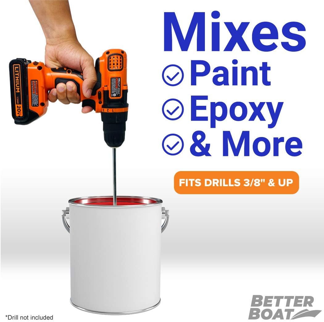 Pain Mixe fo Drill Epox Resi Mixer Pain Stirre Dril Attachmen fo Quar o Gallon Mu Mixin Tools Craftin Paddl Attachment