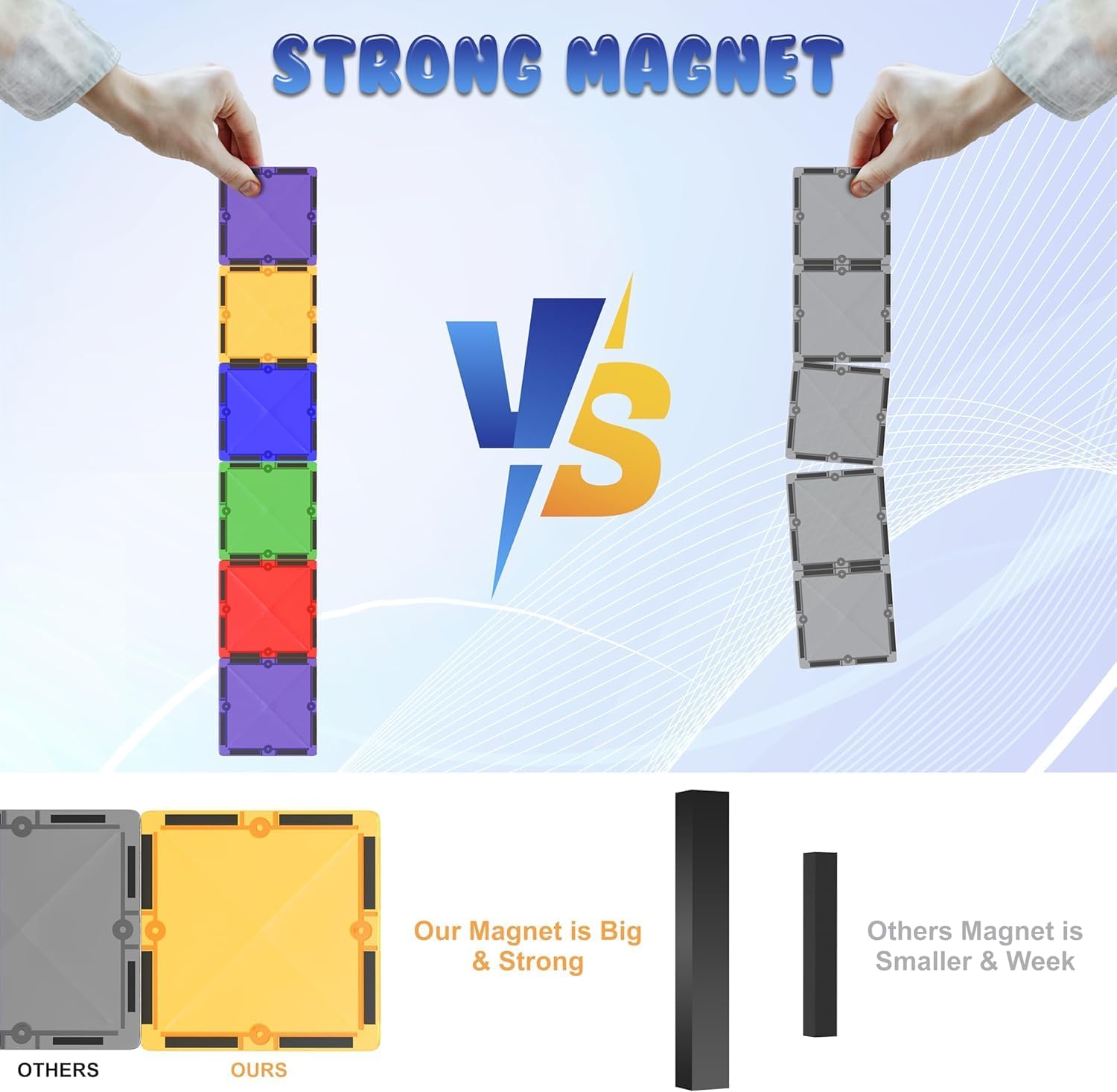 Magneti Tile Buildin Block To STE Educationa Magne Se fo Kids Creativit Preschoo Learnin Sensor Montessor Toddle Toy fo Boy Girl 3 Year Ol 57PC