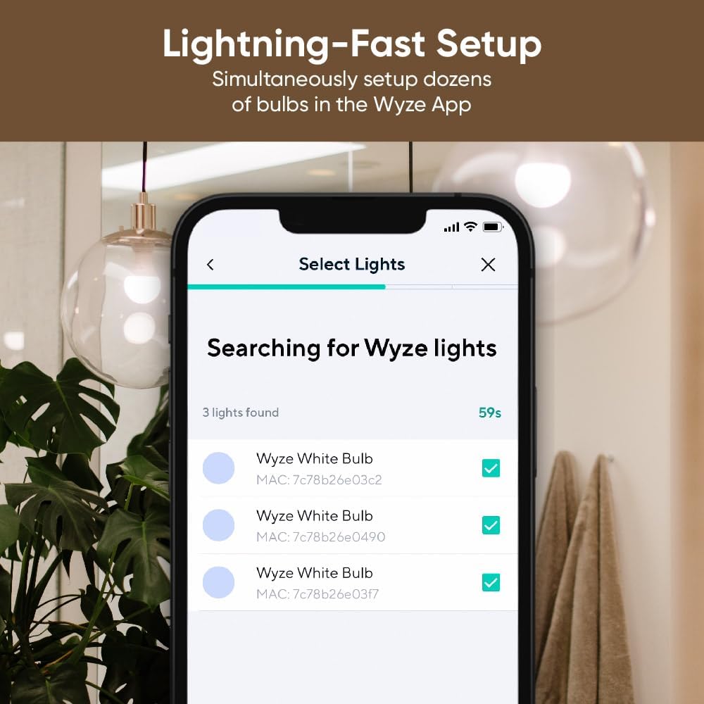 Wyz Bul White 80 Lumen 90+CR WiF Tunable-Whit A1 Smar Ligh Bulb Compatibl wit Alex an Googl Assistant Two-Pack