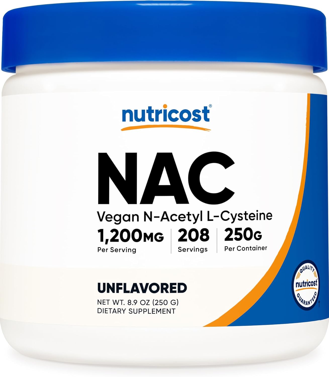 Nutricost N-Acetyl L-Cysteine (NAC) Powder 500 Grams - Vegan NAC, Non-GMO, Gluten Free