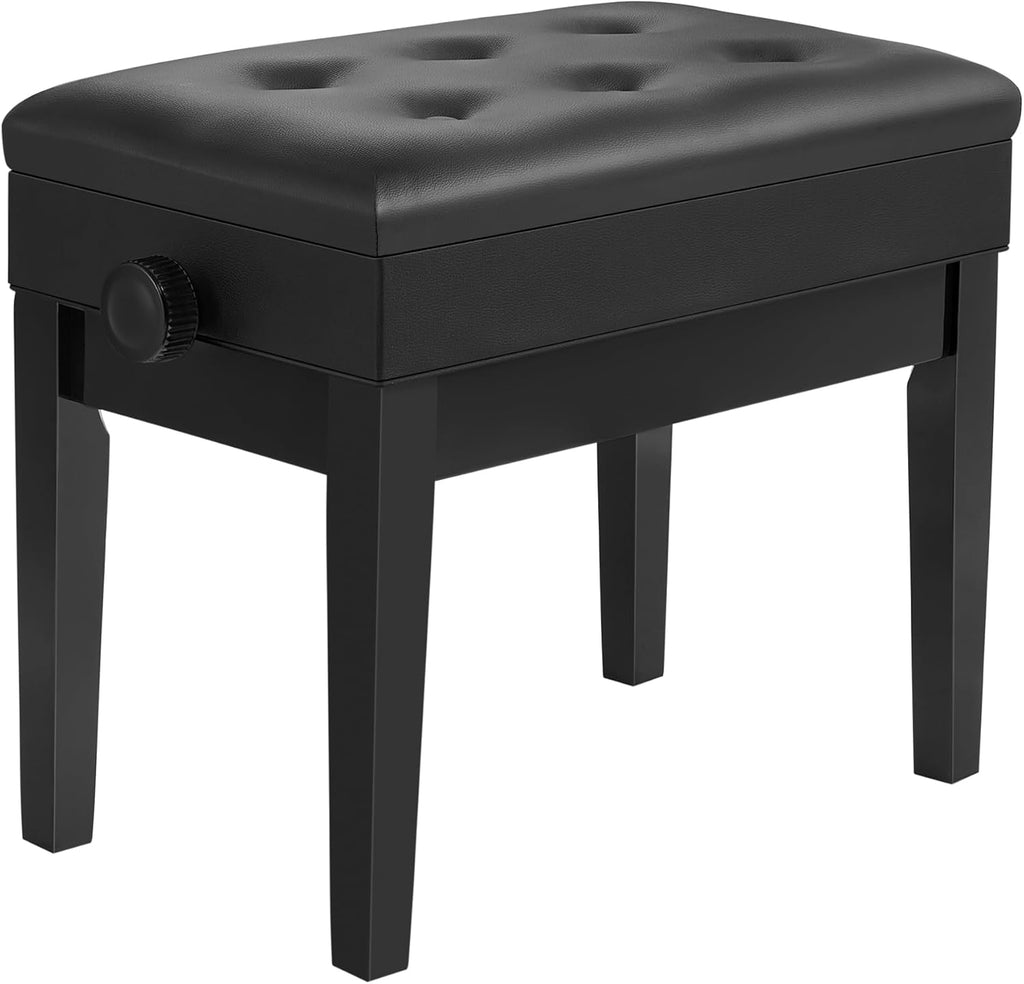 Adjustabl Woode Pian Benc Stoo wit Shee Musi Storag Blac ULPB57H