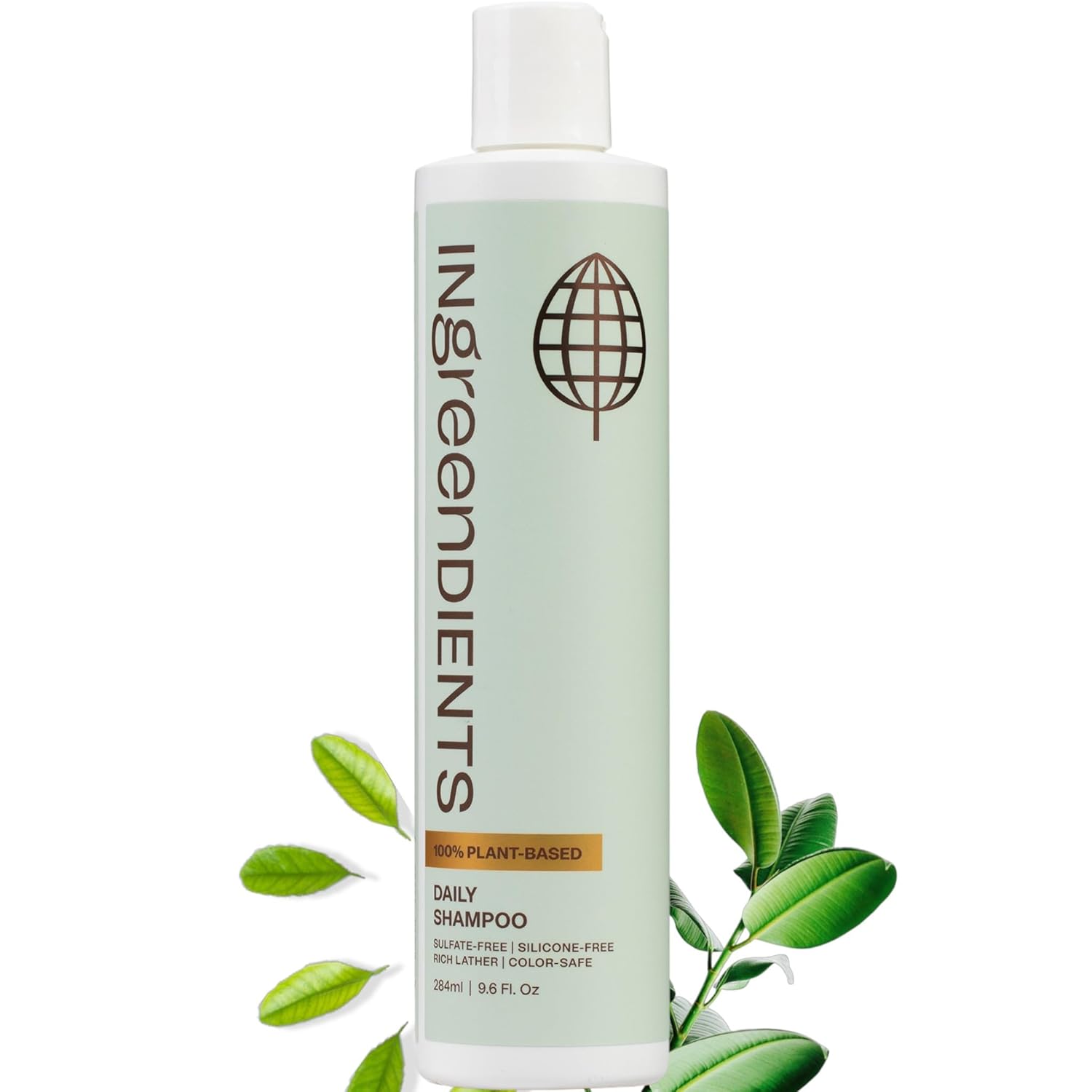 Ingreendients Natural Shampoo With Organic Ingredients - Sulfate Free, Color Safe, Non Toxic With Tea Tree Oil Apple Cider Vinegar, Vegan, Gluten Free, pH Balanced