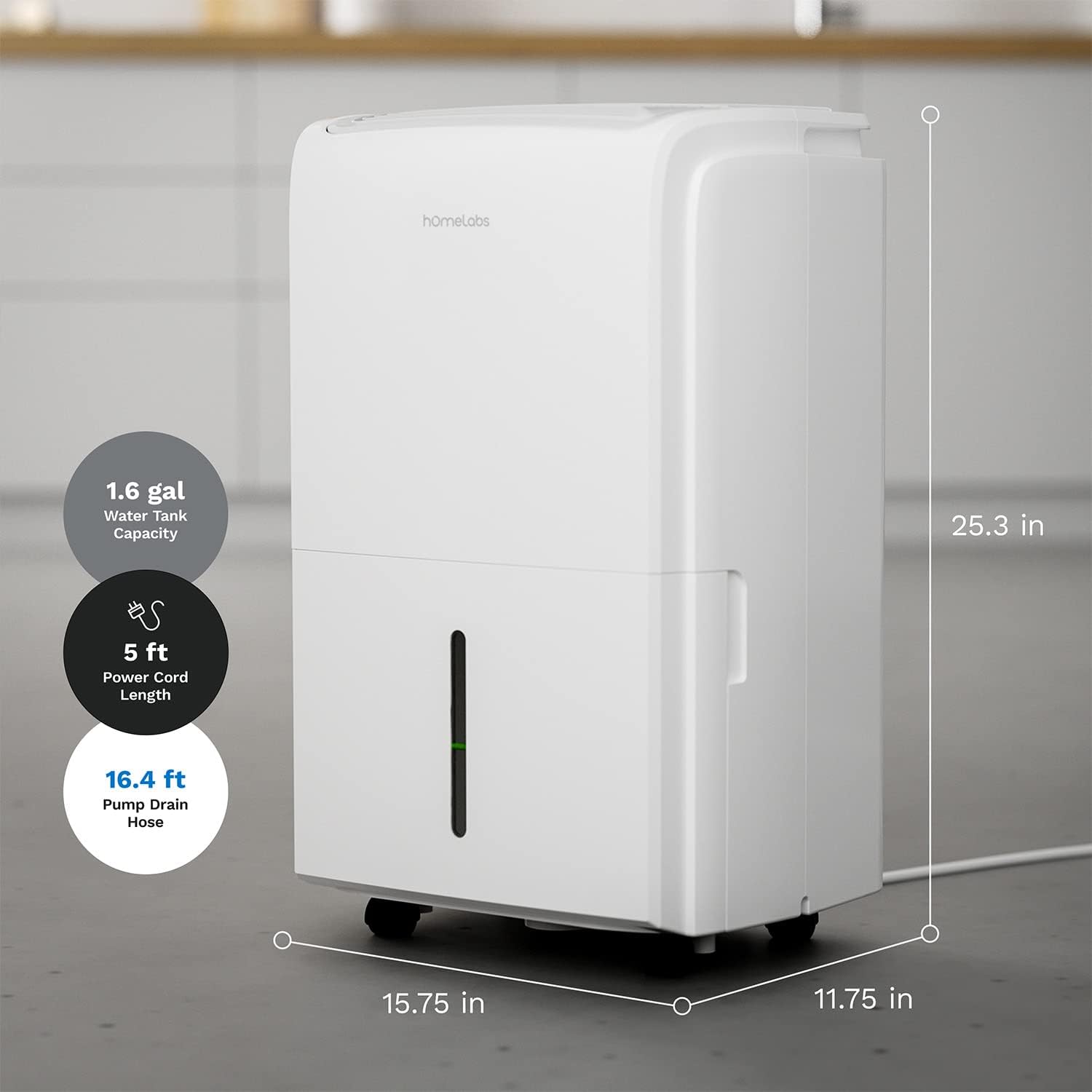 hOmeLab Dehumidifie fo Home Office Basement wit Powerfu Moistur Removal Humidit Control Aut Shut-off Quie Operatio 6,00 S F Room (4 Pin MA 10 Pin a 95¡ãF 90 RH wit Pump