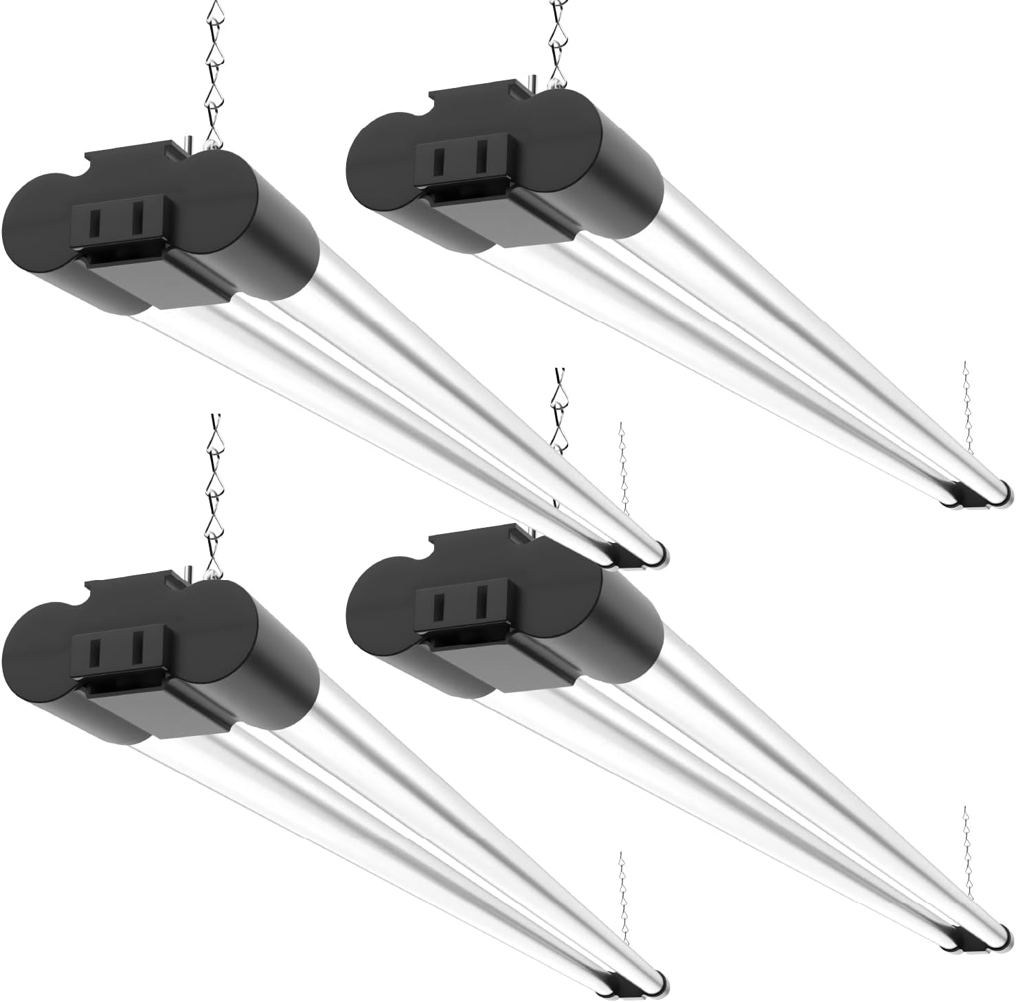 Sunco LED Shop Lights for Workshop 4FT, Linkable Garage Lighting, 4500 LM, 40W (150W Equivalent), 5000K Daylight, Surface + Suspension Mount, 48 Inch Integrated Fixture, Black 4 Pack.