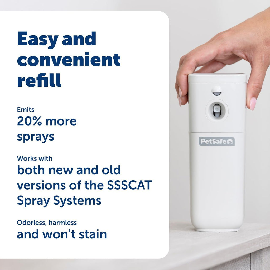 PetSafe SSSCAT Automatic Spray Pet Deterrent - Contactless Behavior Correction - Motion Sensor Air Burst - Odorless - Non-Staining - Versatile Placement Spray - Refill Can