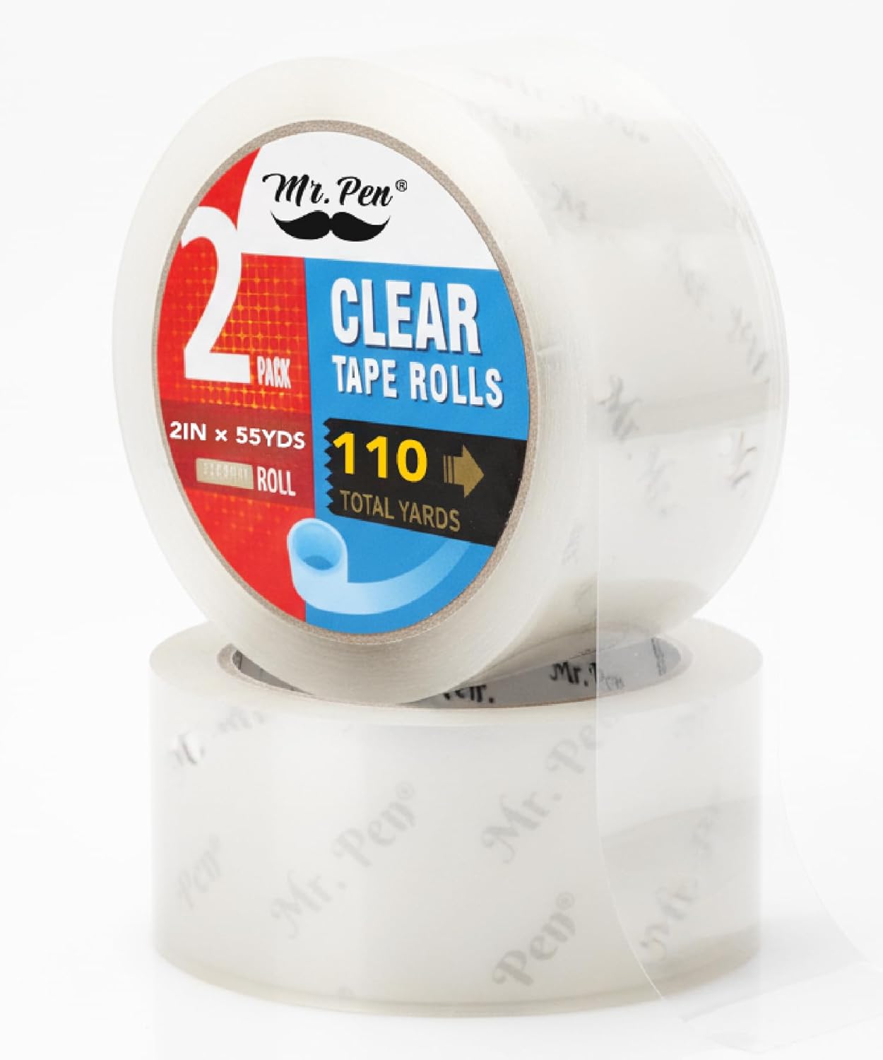 Packing Tape, 2Pack, 2in Wide, 60 Yards, 1.9mil, No Smell, Shipping Tape, Packaging Tape Rolls, Clear Box Tape, Mailing/Moving Tape, Packing Tape Refill