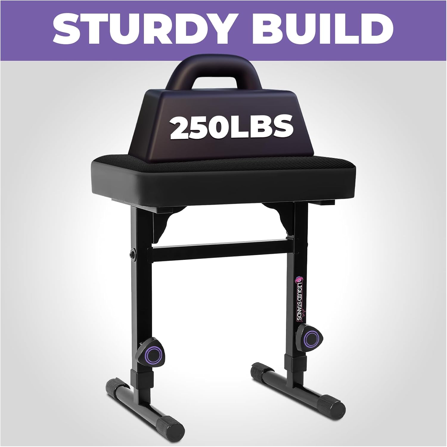 Liquid Stands Piano Bench Adjustable Stool ¨C Music Keyboard Bench Seat for Piano Keyboard Stand with Black Padded Cushion for Musicians Piano Stool Chair (Mesh Fabric)