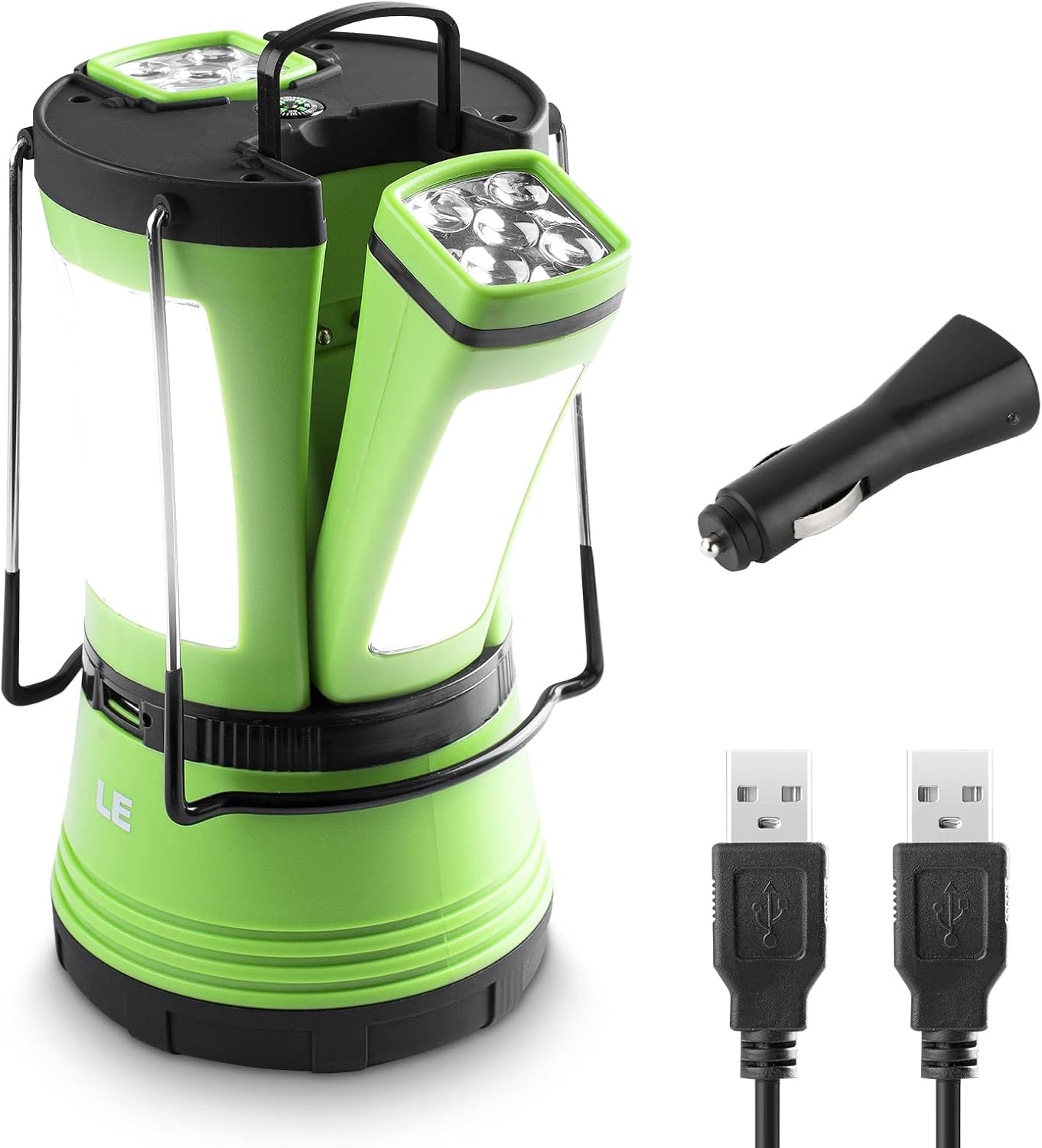 L LE Campin Lanter Rechargeable 600LM Detachabl Flashlight Campin Essentials Perfec Lanter Flashligh fo Hurrican Emergency Hiking Fishin an More US Cabl an Ca Charge Included
