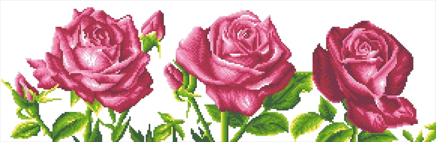 Needlear Worl DD9.01 35.5inc 13.75inc Le Rose D Jardi Dot Diamon Embroider Face Ar Kit Multicolor