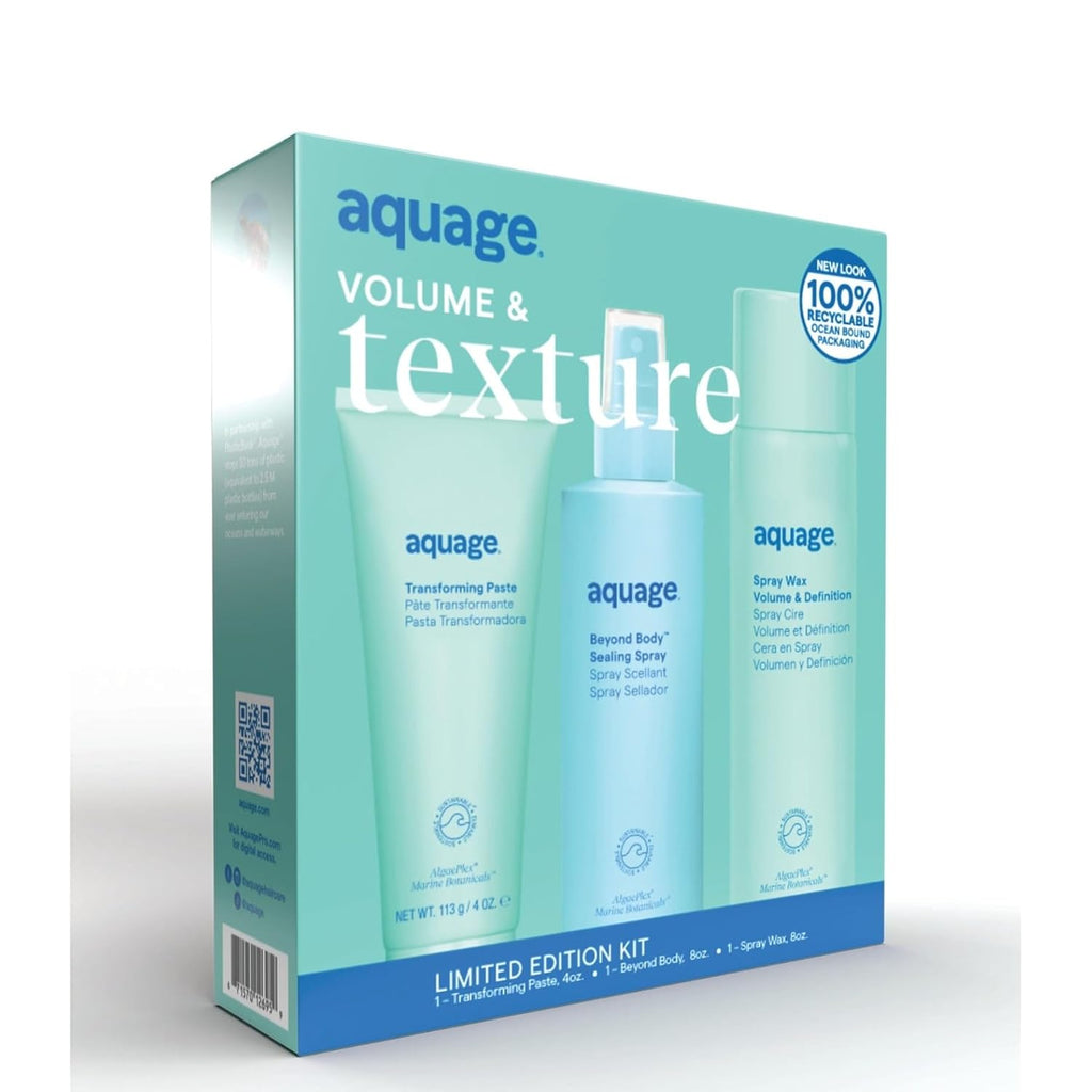 Aquag Volum Textur Limite Editio Stylin Kit Transformin Paste Beyon Bod Sealin Spray an Volum Definitio Spra Wax 2 fl oz.
